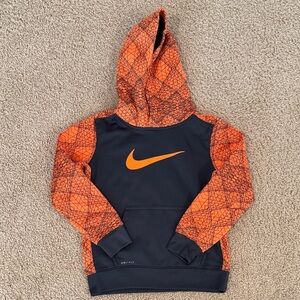 Nike Kids Hoodie in Vibrant Orange and Classic dark gray
